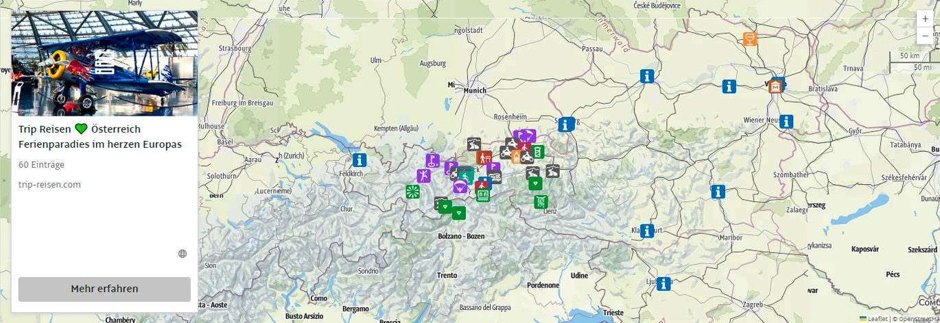 getmyTrip-Tirol - alle Infos auf Get my Trip Tirol  - alles auf einer Karte