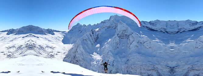 Paragleiten im Winter die Freizeit spüren und schwerelos über die getmyTrip-Tiroler Bergwelt fliegen. Auch für Anfänger werden Flüge, Tandemflüge angeboten.